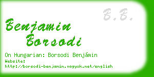 benjamin borsodi business card
